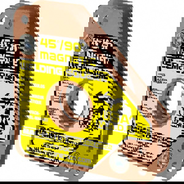 Magnetic Welding & Fabrication Squares; Holding Angle: 450; 900 ; Magnet Material: Ceramic ; Average Pull Force (Lb.): 30lb ; Maximum Pull Force (Lb.): 60lb; 27.21kg; 60.00 ; Includes: Large Finger Hole